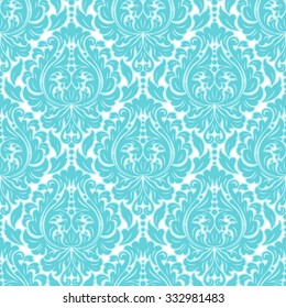Vector damask seamless pattern background. Classical luxury old fashioned damask ornament, royal victorian seamless texture for wallpapers, textile, wrapping. Exquisite floral baroque template.