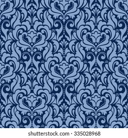 Vector damask seamless pattern background. Classical luxury old fashioned damask ornament, royal victorian seamless texture for wallpapers, textile, wrapping. Exquisite floral baroque template.