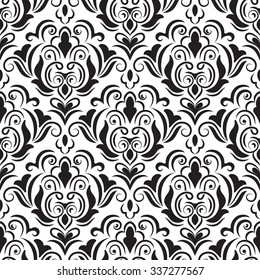 Vector damask seamless pattern background. Classical luxury old fashioned damask ornament, royal victorian seamless texture for wallpapers, textile, wrapping. Exquisite floral baroque template.