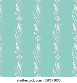 Vector damask seamless pattern background. Elegant luxury texture for wallpapers, backgrounds and page fill. 3D elements with shadows and highlights. Paper cut.