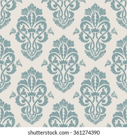Vector damask seamless pattern background. Classical luxury old fashioned damask ornament, royal victorian seamless texture for wallpapers, textile, wrapping. Exquisite floral baroque template.