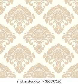 Vector damask seamless pattern background. Classical luxury old fashioned damask ornament, royal victorian seamless texture for wallpapers, textile, wrapping. Exquisite floral baroque template.