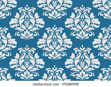 Blue White Damask Vector Seamless Pattern Stock Vector (Royalty Free ...