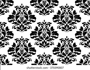 Vector damask seamless pattern background. Classical luxury old fashioned damask ornament, royal victorian seamless texture for wallpapers, textile, wrapping. Exquisite floral baroque template.