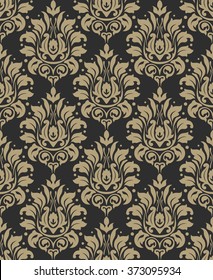 Vector damask seamless pattern background. Classical luxury old fashioned damask ornament, royal victorian seamless texture for wallpapers, textile, wrapping. Exquisite floral baroque template.