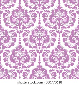 Vector damask seamless pattern background. Classical luxury old fashioned damask ornament, royal victorian seamless texture for wallpapers, textile, wrapping. Exquisite floral baroque template.