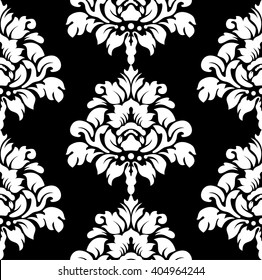 Vector damask seamless pattern background. Classical luxury old fashioned damask ornament, royal victorian seamless texture for wallpapers, textile, wrapping. Exquisite floral baroque template.