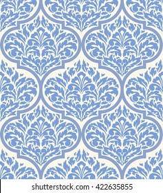 Vector damask seamless pattern background. Classical luxury old fashioned damask ornament, royal Victorian seamless texture for wallpapers, textile, wrapping. 