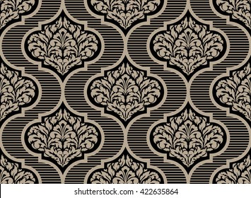 Vector damask seamless pattern background. Classical luxury old fashioned damask ornament, royal Victorian seamless texture for wallpapers, textile, wrapping. 