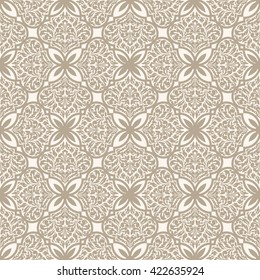 Vector damask seamless pattern background. Classical luxury old fashioned damask ornament, royal Victorian seamless texture for wallpapers, textile, wrapping. 