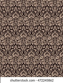 Vector damask seamless pattern background. Elegant luxury texture for wallpapers, backgrounds and page fill. 3D elements with shadows and highlights. Paper cut.