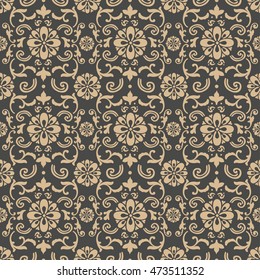 Vector damask seamless pattern background. 