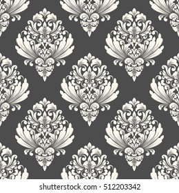 Vector damask seamless pattern background. Classical luxury old fashioned damask ornament, royal victorian seamless texture for wallpapers, textile, wrapping. Exquisite floral baroque template.