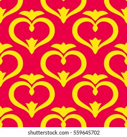 Vector damask seamless pattern background. Elegant luxury texture for wallpapers, backgrounds and page fill. idea for a wallpaper, wrapping paper. pattern of the fabric, yellow and red ornament