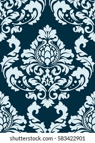 Vector damask seamless pattern background. 