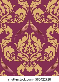 Vector damask seamless pattern background. 
