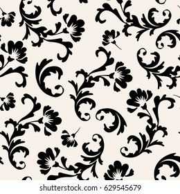 Vector damask seamless pattern background. Elegant luxury texture for wallpapers, backgrounds and page fill.