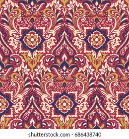 Vector damask seamless pattern background. Elegant luxury texture for wallpapers, backgrounds and page fill.