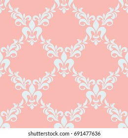 Vector damask seamless pattern background. Classical luxury old fashioned damask ornament, royal victorian seamless texture for wallpapers, textile, wrapping. Exquisite floral baroque template.