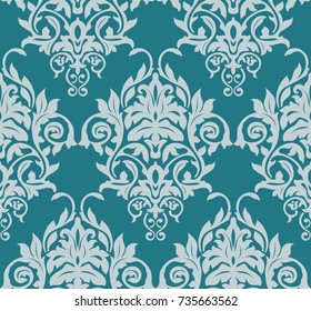 Vector damask seamless pattern background. Classical luxury old fashioned damask ornament, royal victorian seamless texture for wallpapers, textile, wrapping. Exquisite floral baroque template.