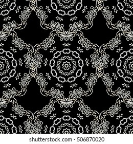 Vector damask seamless pattern. Classical luxury old fashioned damask ornament, royal victorian seamless texture for wallpapers, textile, wrapping. Exquisite floral baroque template in gray colors.