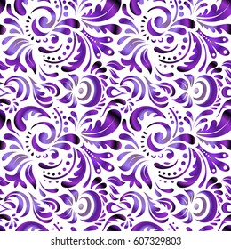 Vector damask seamless pattern. Classical luxury old fashioned damask ornament, royal victorian seamless texture for wallpapers, textile, wrapping. Exquisite baroque template with multicolored doodles