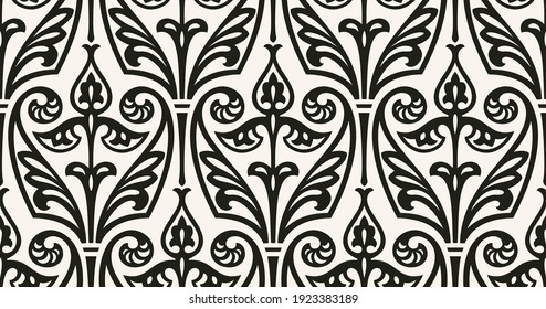 Vector damask seamless pattern. Elegant luxury background