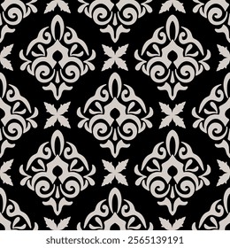 Vector damask seamless pattern. Elegant luxury texture for wallpapers, backgrounds and page fill. vector illustration for elegant textile design.