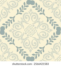 Vector damask seamless pattern. Elegant luxury texture for wallpapers, backgrounds. Repeated designs for wallpaper, branding, web design, invitations, blankets, bedspreads.