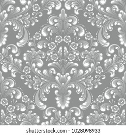 Vector damask seamless pattern element. Classical luxury old fashioned damask ornament, royal victorian seamless texture for wallpapers, textile, wrapping. Exquisite floral baroque template.