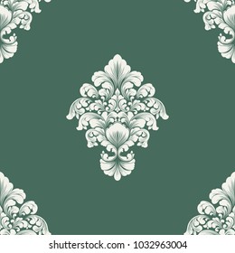 Vector damask seamless pattern element. Classical luxury old fashioned damask ornament, royal victorian seamless texture for wallpapers, textile, wrapping. Exquisite floral baroque template.