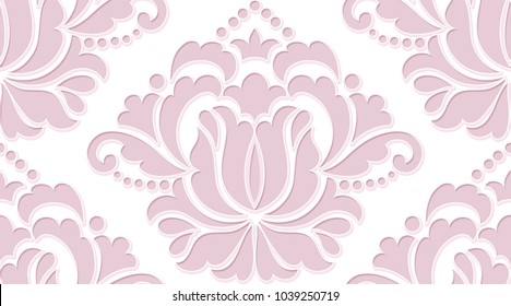 Vector damask seamless pattern element. Classical luxury old fashioned damask ornament, royal victorian seamless texture for wallpapers, textile, wrapping. Exquisite floral baroque template.