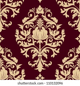 Vector damask seamless pattern element. Classical luxury old fashioned damask ornament, royal victorian seamless texture for wallpapers, textile, wrapping. Exquisite floral baroque template.