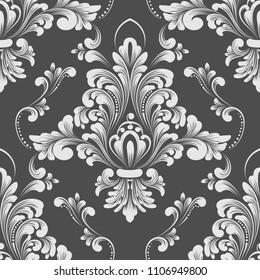 Vector damask seamless pattern element. Classical luxury old fashioned damask ornament, royal victorian seamless texture for wallpapers, textile, wrapping. Exquisite floral baroque template.