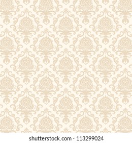 Vector damask seamless pattern element. Classical luxury old fashioned damask ornament, royal victorian seamless texture for wallpapers, textile, wrapping. Exquisite floral baroque template.
