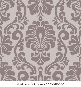 Vector damask seamless pattern element. Classical luxury old fashioned damask ornament, royal victorian seamless texture for wallpapers, textile, wrapping. Exquisite floral baroque template.