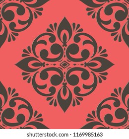 Vector damask seamless pattern element. Classical luxury old fashioned damask ornament, royal victorian seamless texture for wallpapers, textile, wrapping. Exquisite floral baroque template.