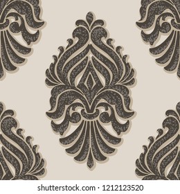 Vector damask seamless pattern element. Classical luxury old fashioned damask ornament, royal victorian seamless texture for wallpapers, textile, wrapping. Exquisite floral baroque template