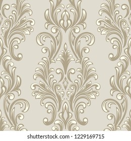 Vector damask seamless pattern element. Classical luxury old fashioned damask ornament, royal victorian seamless texture for wallpapers, textile, wrapping. Exquisite floral baroque template