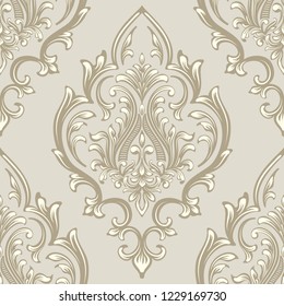 Vector damask seamless pattern element. Classical luxury old fashioned damask ornament, royal victorian seamless texture for wallpapers, textile, wrapping. Exquisite floral baroque template