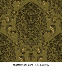 Vector damask seamless pattern element. Classical luxury old fashioned damask ornament, royal victorian seamless texture for wallpapers, textile, wrapping. Exquisite floral baroque template