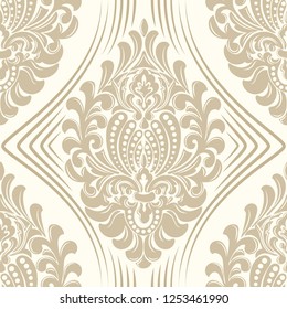 Vector damask seamless pattern element. Classical luxury old fashioned damask ornament, royal victorian seamless texture for wallpapers, textile, wrapping. Exquisite floral baroque template