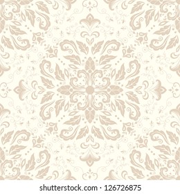 Vector damask seamless pattern element. Classical luxury old fashioned damask ornament, royal victorian seamless texture for wallpapers, textile, wrapping. Exquisite floral baroque template.