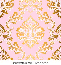 Vector damask seamless pattern element. Classic luxury Baroque ornament, Royal Victorian seamless texture for Wallpaper, textiles, packaging. Exquisite Baroque floral pattern.