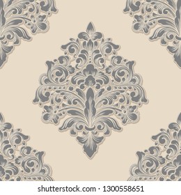 Vector damask seamless pattern element. Classical luxury old fashioned damask ornament, royal victorian seamless texture for wallpapers, textile, wrapping. Exquisite floral baroque template