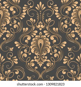 Vector Damask Seamless Pattern Element Elegant Stock Vector (Royalty ...