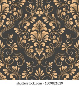 Vector damask seamless pattern element. Elegant luxury texture for wallpapers, backgrounds and page fill