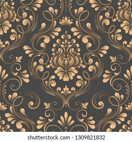 Vector damask seamless pattern element. Elegant luxury texture for wallpapers, backgrounds and page fill