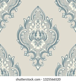 Vector damask seamless pattern element. Classical luxury old fashioned damask ornament, royal victorian seamless texture for wallpapers, textile, wrapping. Exquisite floral baroque template