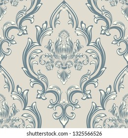 Vector damask seamless pattern element. Classical luxury old fashioned damask ornament, royal victorian seamless texture for wallpapers, textile, wrapping. Exquisite floral baroque template